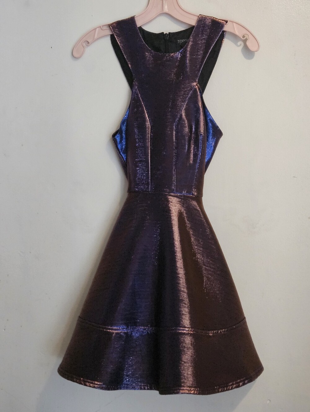 TOPSHOP  US 2 Iridescent Blue Sheen Party Dress